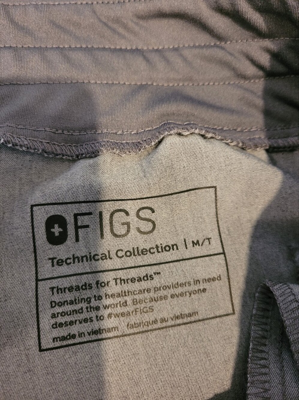 FIGS Zamora High Waisted Jogger Scrub Pants Heathered Grey Size Medium TALL - Picture 4 of 10